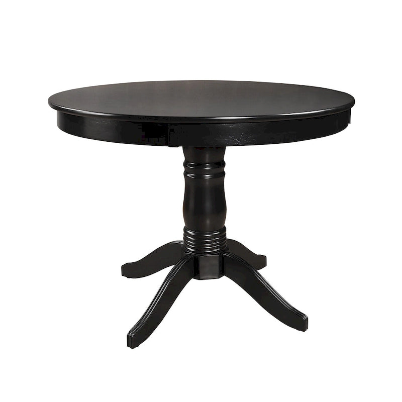 Table à manger ronde noire sur pied central | Style classique | 4 places