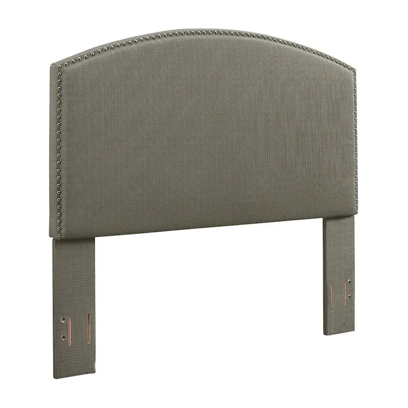 Tête de lit capitonnée incurvée Grand lit/Très grand lit | Lin gris anthracite | Chambre moderne