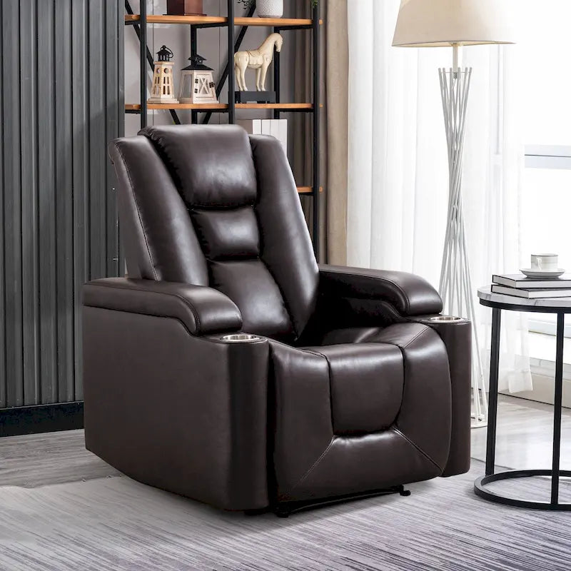 Fauteuil inclinable électrique en cuir pour cinéma maison, doux