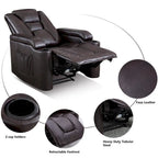 Fauteuil inclinable électrique en cuir pour cinéma maison, doux