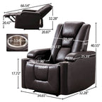 Fauteuil inclinable électrique en cuir pour cinéma maison, doux