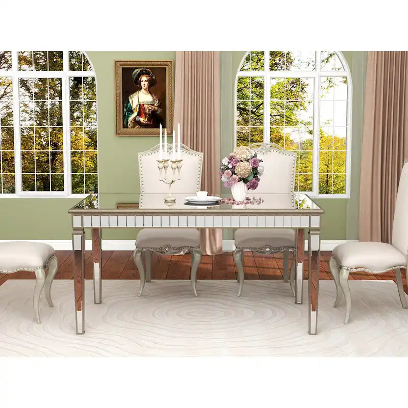 Table de salle à manger rectangulaire contemporaine