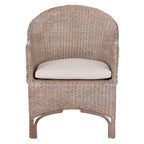 Fauteuil d'appoint en rotin avec coussin | Style Bohème | 56 cm (l) x 68 cm (L) x 85 cm (H)