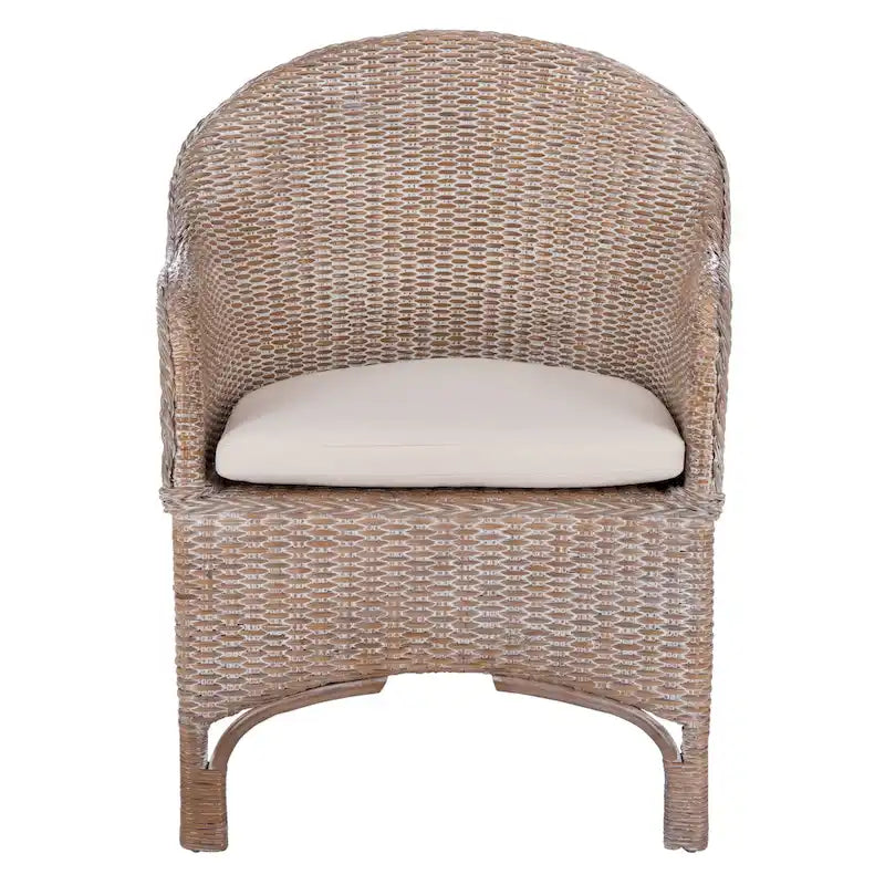 Fauteuil d'appoint en rotin avec coussin | Style Bohème | 56 cm (l) x 68 cm (L) x 85 cm (H)