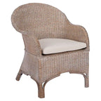 Fauteuil d'appoint en rotin avec coussin | Style Bohème | 56 cm (l) x 68 cm (L) x 85 cm (H)