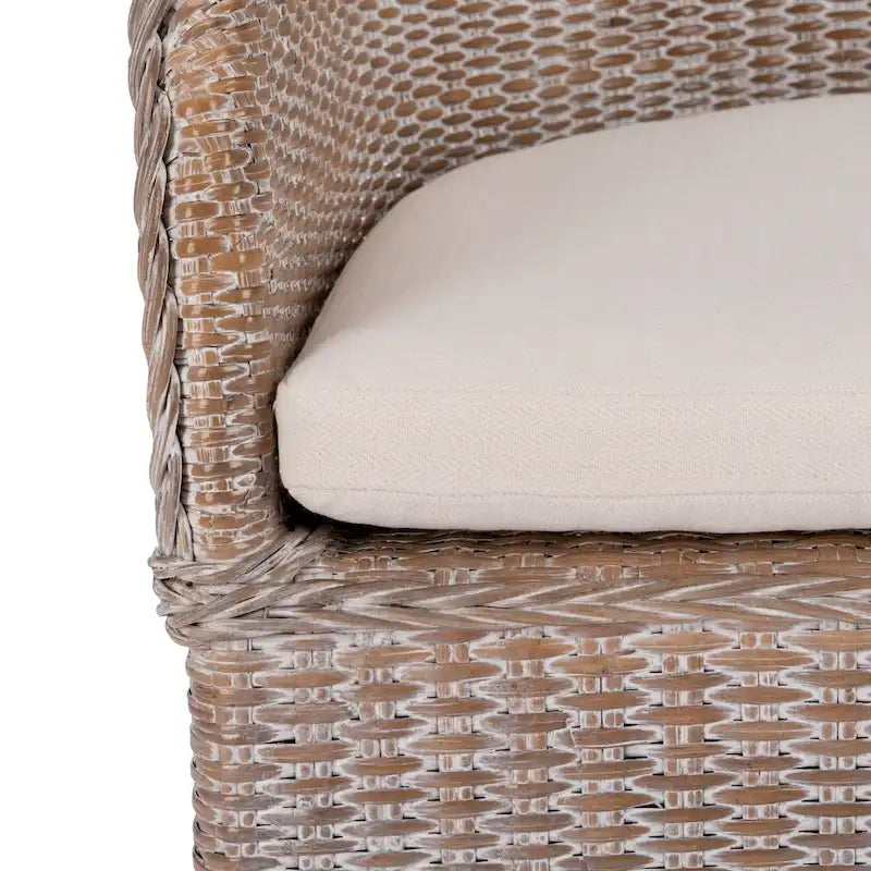 Fauteuil d'appoint en rotin avec coussin | Style Bohème | 56 cm (l) x 68 cm (L) x 85 cm (H)