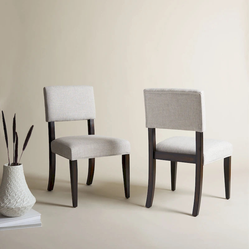 Lot de 2 chaises de salle à manger en bois massif | Assise rembourrée | 53,34 cm (l) x 52,07 cm (L) x 88,27 cm (H)