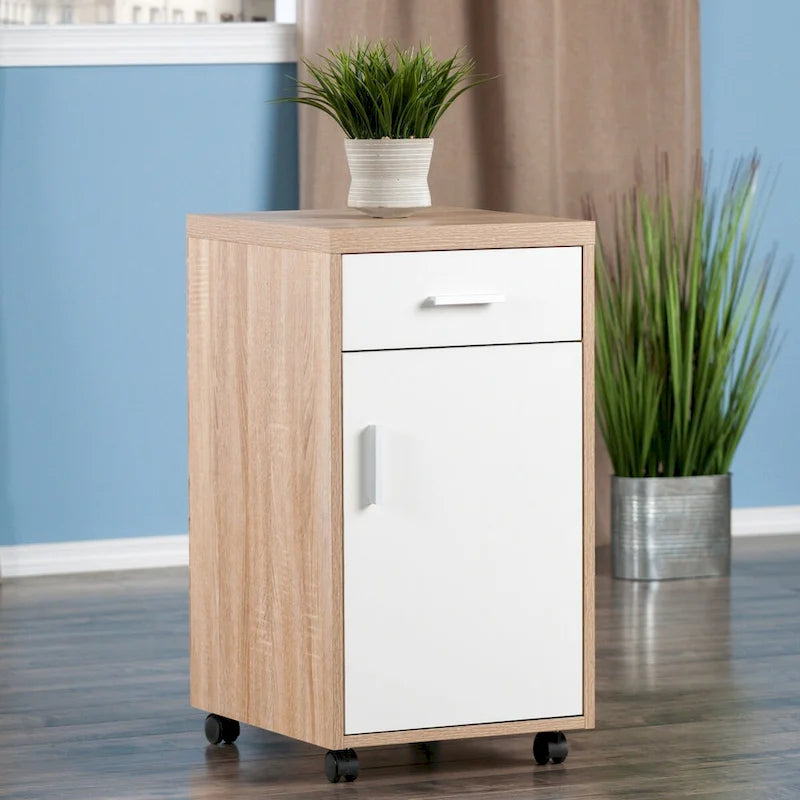 Meuble de rangement en bois avec portes et étagères réglables | Cuisine ou salle de bain