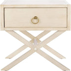 Table de chevet 1 tiroir bleu marine et doré | Style glamour