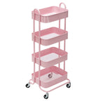 Chariot de rangement à roulettes en métal à 4 niveaux - 45x35x109 cm