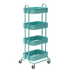 Chariot de rangement à roulettes en métal à 4 niveaux - 45x35x109 cm