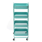 Chariot de rangement à roulettes en métal à 4 niveaux - 45x35x109 cm