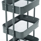 Chariot de rangement à roulettes en métal à 4 niveaux - 45x35x109 cm