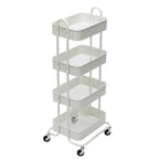 Chariot de rangement à roulettes en métal à 4 niveaux - 45x35x109 cm