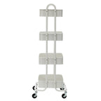 Chariot de rangement à roulettes en métal à 4 niveaux - 45x35x109 cm