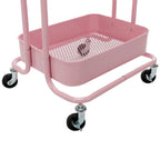 Chariot de rangement à roulettes en métal à 4 niveaux - 45x35x109 cm