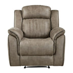 Fauteuil inclinable manuel de 38 po avec languette | Microfibre sable | Salon