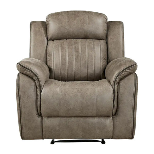 Fauteuil inclinable manuel de 38 po avec languette | Microfibre sable | Salon