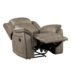 Fauteuil inclinable manuel de 38 po avec languette | Microfibre sable | Salon