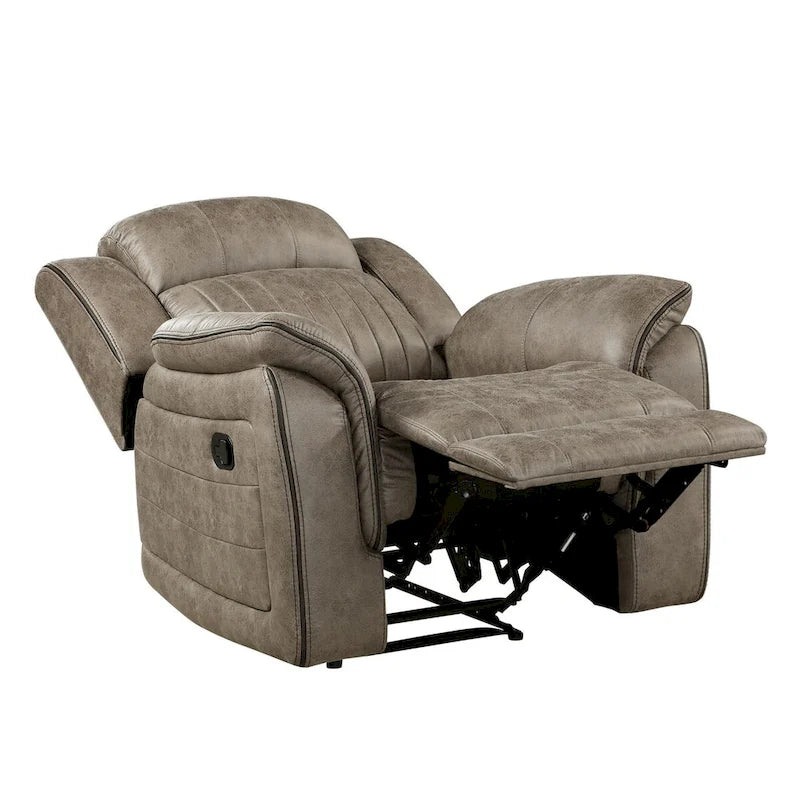 Fauteuil inclinable manuel de 38 po avec languette | Microfibre sable | Salon