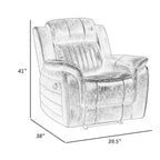 Fauteuil inclinable manuel de 38 po avec languette | Microfibre sable | Salon