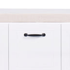 Banc de rangement minimaliste en bois avec coussin d'assise, blanc