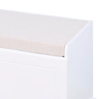 Banc de rangement minimaliste en bois avec coussin d'assise, blanc