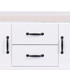 Banc de rangement minimaliste en bois avec coussin d'assise, blanc