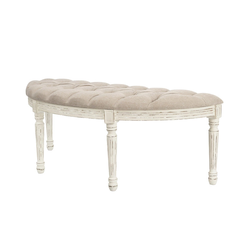Banc rembourré en lin