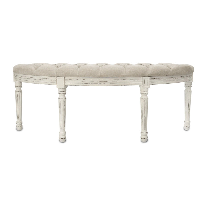 Banc rembourré en lin