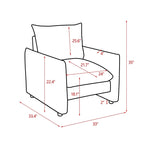 Fauteuil d'appoint moderne 33" | Chaise longue rembourrée pour salon