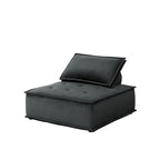Canapé d'angle 5 places en velours avec pouf | Canapé modulable en L