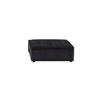 Canapé d'angle 5 places en velours avec pouf | Canapé modulable en L