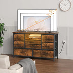 Meuble TV commode avec prise de courant et LED pour TV 55 pouces - 55 pouces