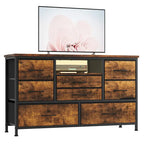 Meuble TV commode avec prise de courant et LED pour TV 55 pouces - 55 pouces
