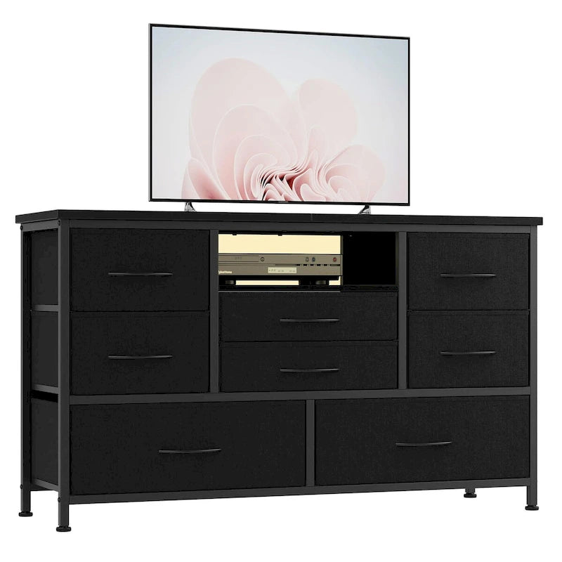 Meuble TV commode avec prise de courant et LED pour TV 55 pouces - 55 pouces