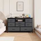 Meuble TV commode avec prise de courant et LED pour TV 55 pouces - 55 pouces