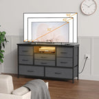 Meuble TV commode avec prise de courant et LED pour TV 55 pouces - 55 pouces