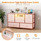 Meuble TV commode avec prise de courant et LED pour TV 55 pouces - 55 pouces