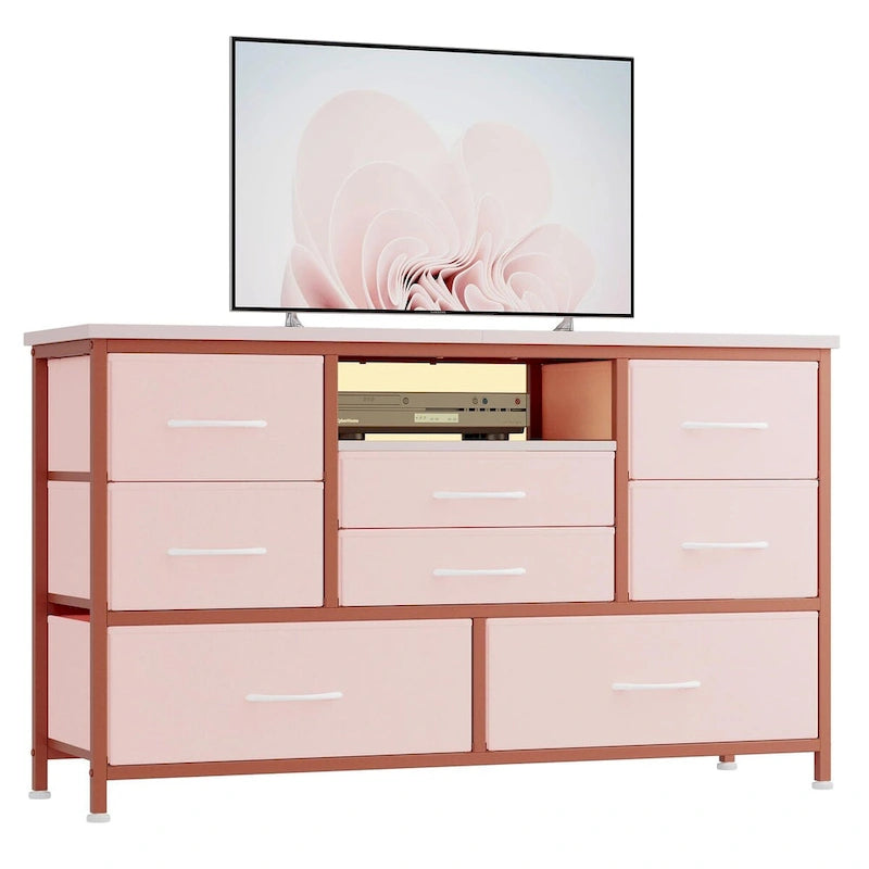 Meuble TV commode avec prise de courant et LED pour TV 55 pouces - 55 pouces