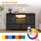 Meuble TV commode avec prise de courant et LED pour TV 55 pouces - 55 pouces