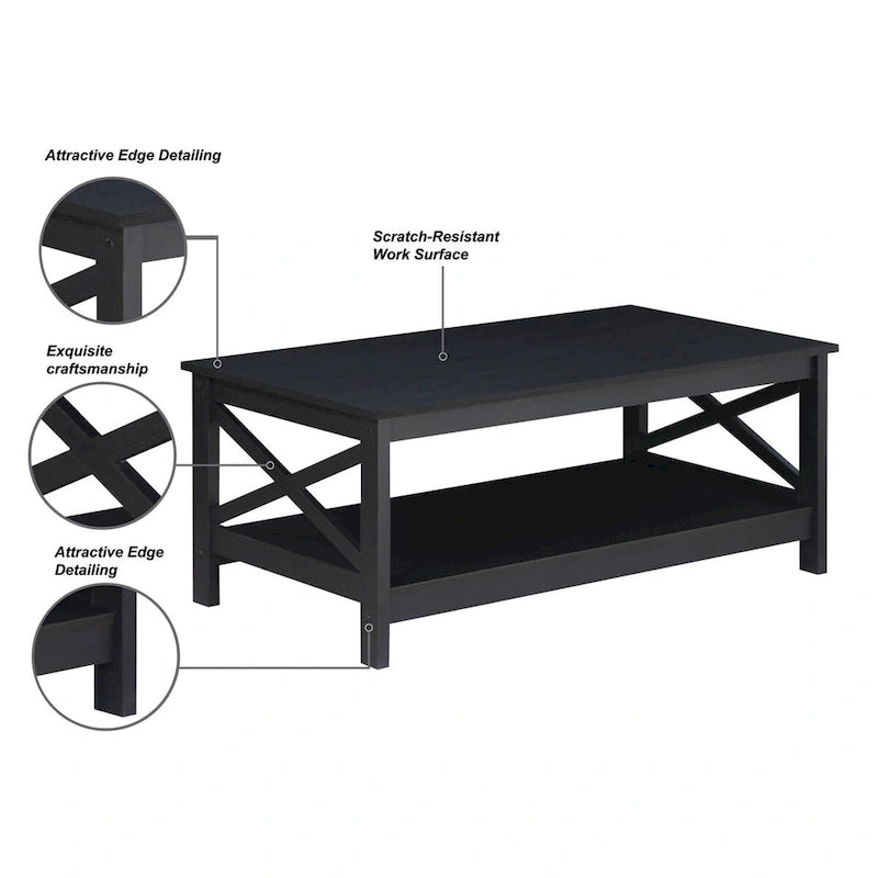 Table Basse de Ferme Moderne | Bois Massif | Accent Rustique pour Salon