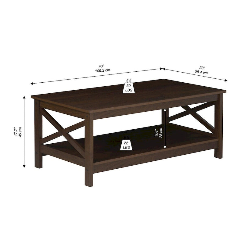 Table Basse de Ferme Moderne | Bois Massif | Accent Rustique pour Salon