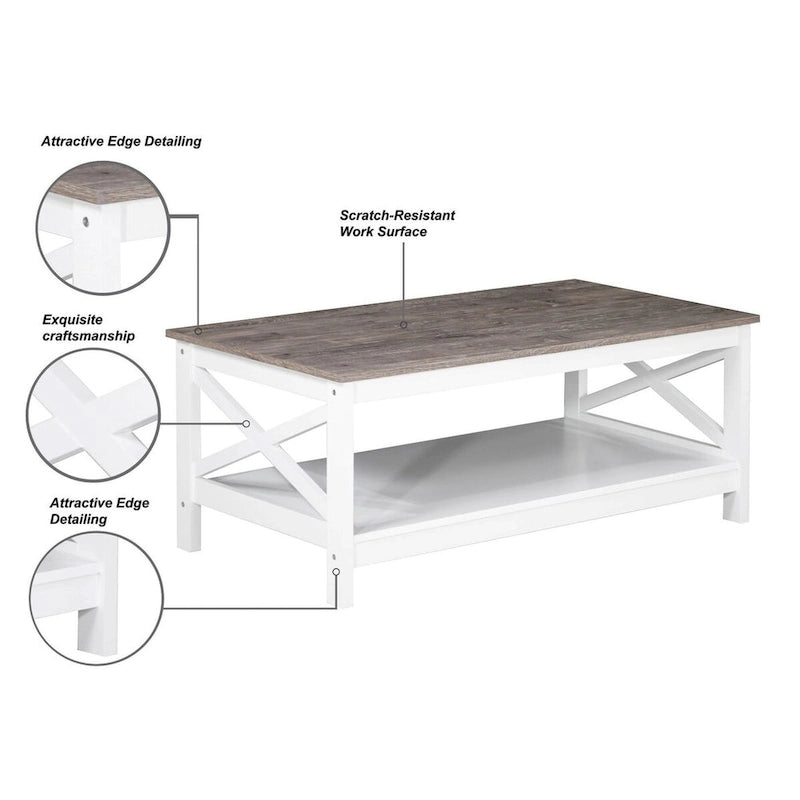 Table Basse de Ferme Moderne | Bois Massif | Accent Rustique pour Salon