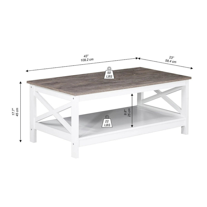 Table Basse de Ferme Moderne | Bois Massif | Accent Rustique pour Salon