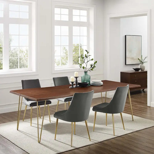 Table à manger en acacia de 96 po à bords naturels | Dalle naturelle | Pour 8 à 10 personnes