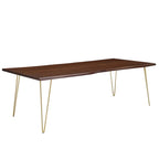 Table à manger en acacia de 96 po à bords naturels | Dalle naturelle | Pour 8 à 10 personnes