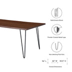 Table à manger en acacia de 96 po à bords naturels | Dalle naturelle | Pour 8 à 10 personnes