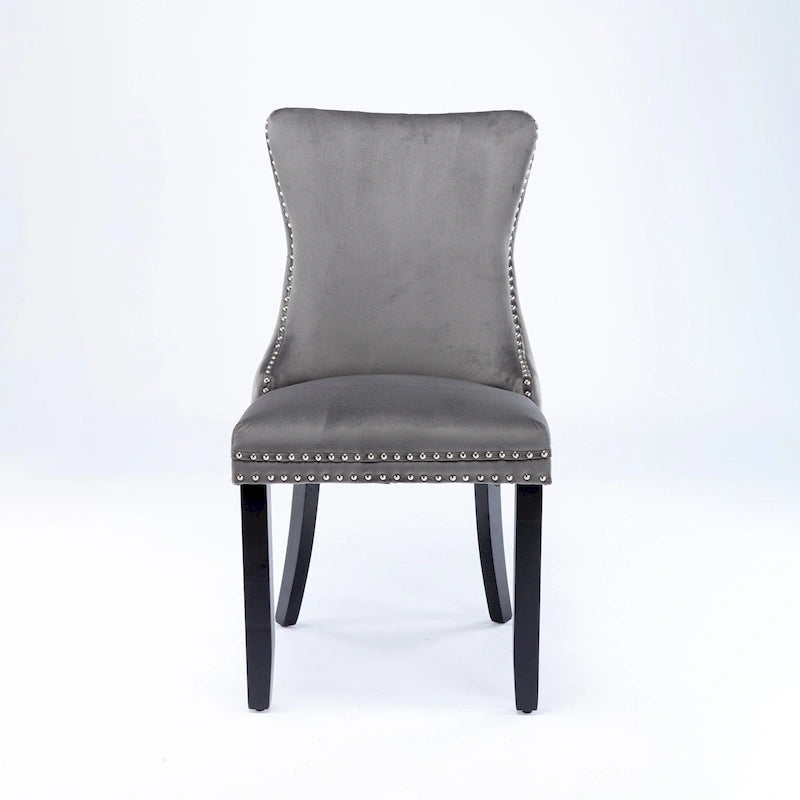 Lot de 2 chaises de salle à manger capitonnées à dossier haut