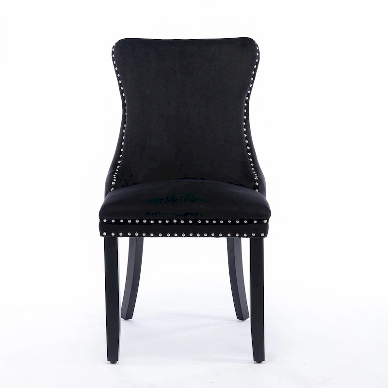 Lot de 2 chaises de salle à manger capitonnées à dossier haut